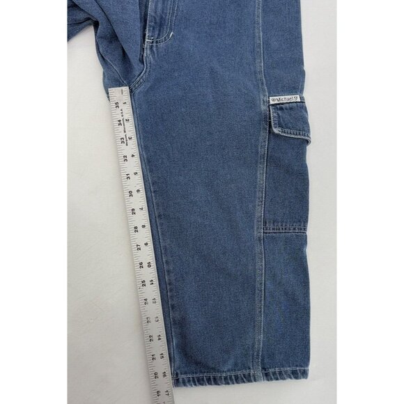 Vintage Michael G Cropped Cargo Jeans Size 11 Grunge Punk Goth 90s Y2k - Picture 10 of 11